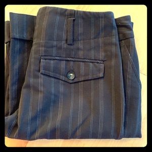 Brown pinstripe dress pants